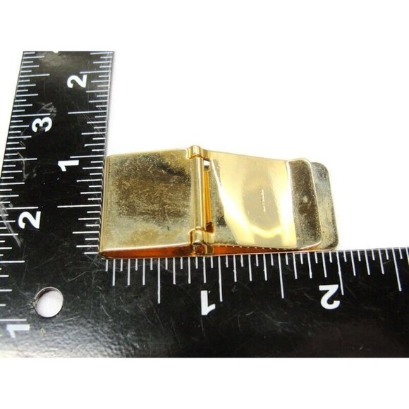 "DRH" Monogrammed Hayward Checker Gold Tone Money Clip Credit Card Cash Holder - Picture 6 of 9